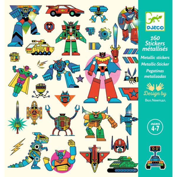 DJECO Samolepky Metalické - Roboti - Image 3