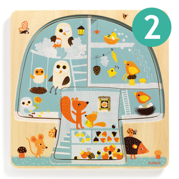 DJECO Třívrstvé puzzle Veverčí domeček - Image 4