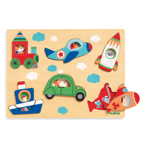 DJECO Vkládací puzzle s okénky dopravní prostředky - Image 2